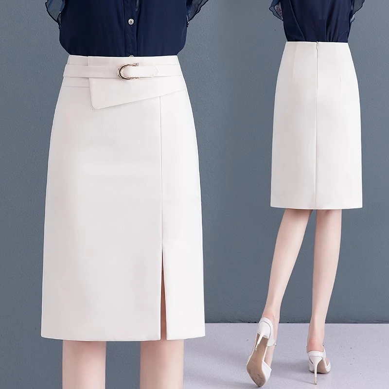 La babite时尚半身裙女2025夏季新款高腰a字薄款中长款一步包臀裙