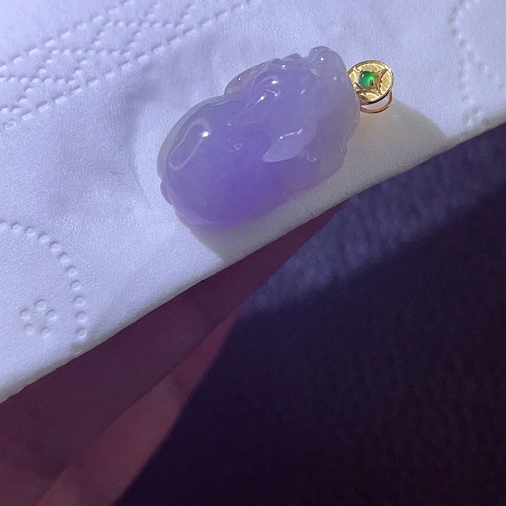 颈饰18K金镶嵌翡翠翡翠