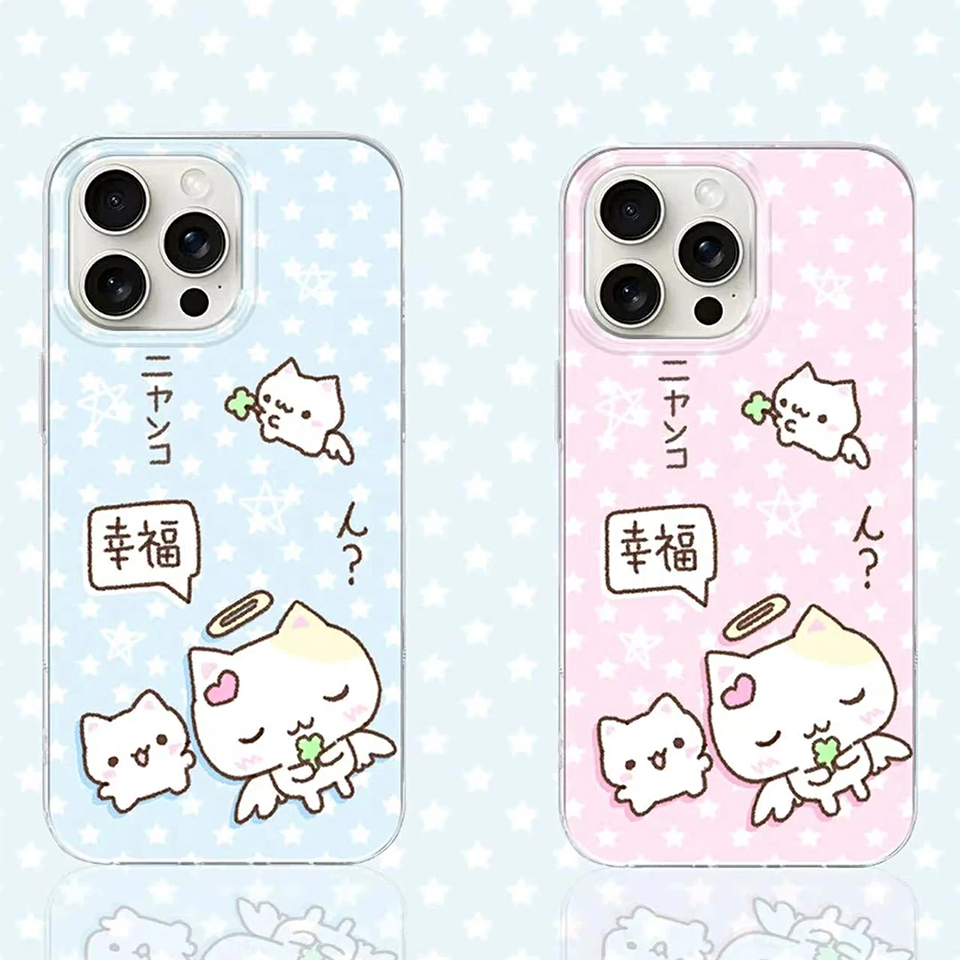 雅天立IMD幸运小猫适用苹果16/17手机壳15华为vivo小米15oppo卡通
