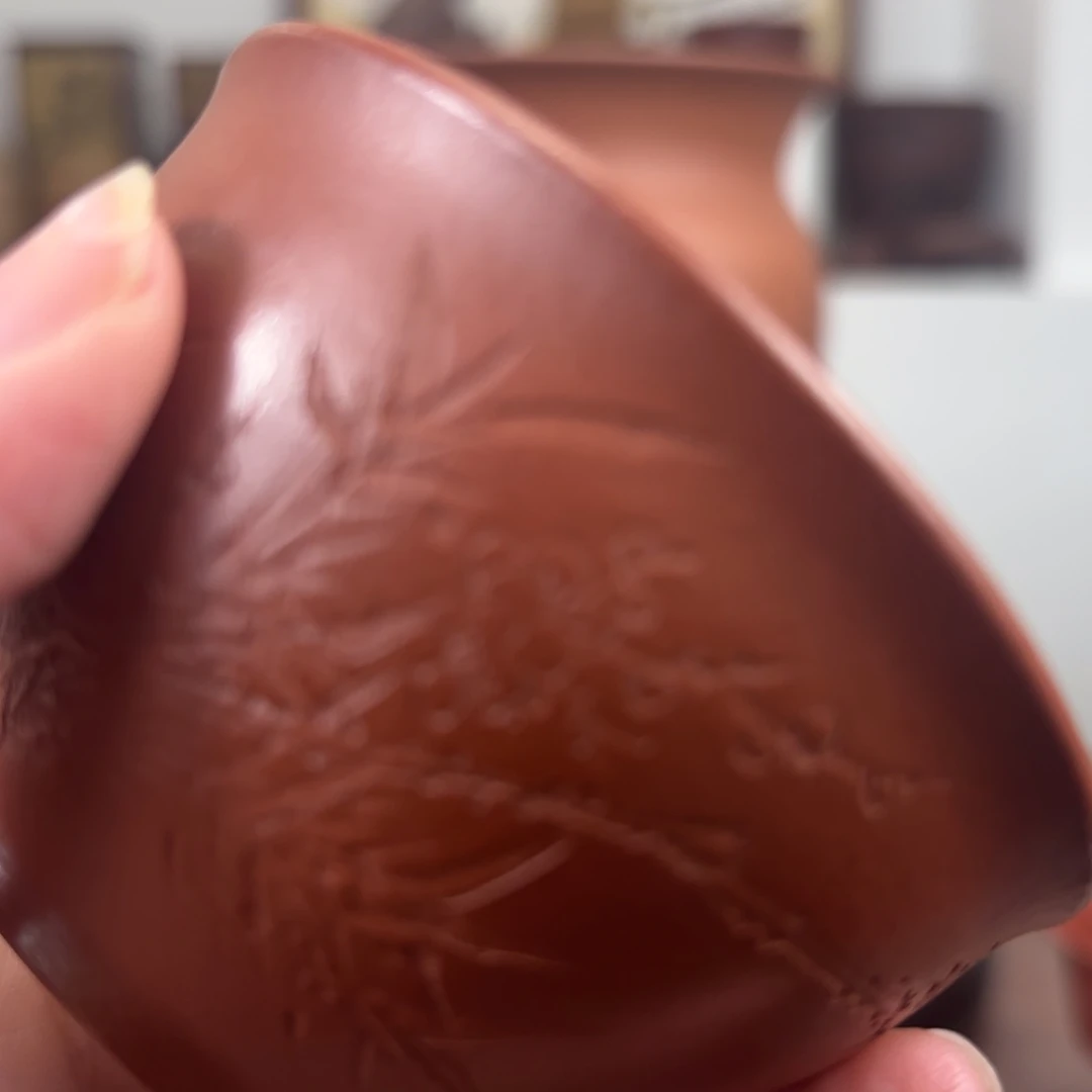 小***民紫砂花盆朱泥口杯