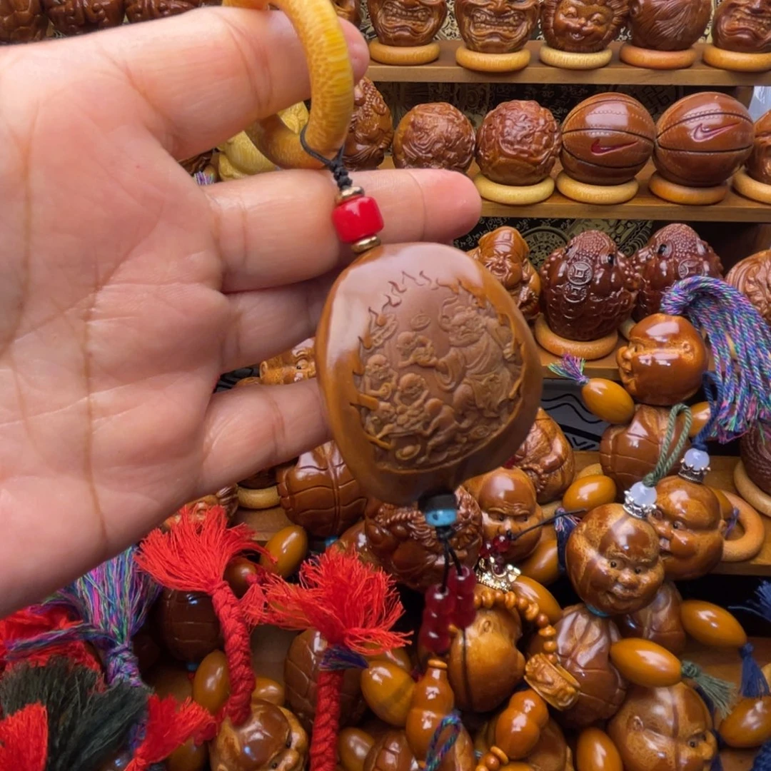 橄榄核吊坠钟馗三角