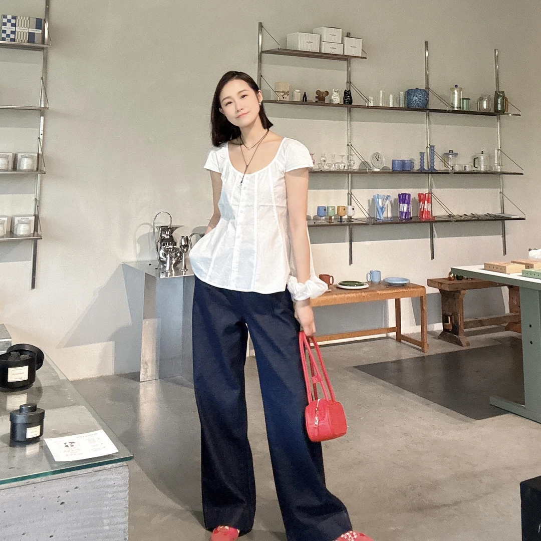 【丽姐女装】高品质云南汉麻 天然抗菌吸湿透气直筒牛仔裤K0356