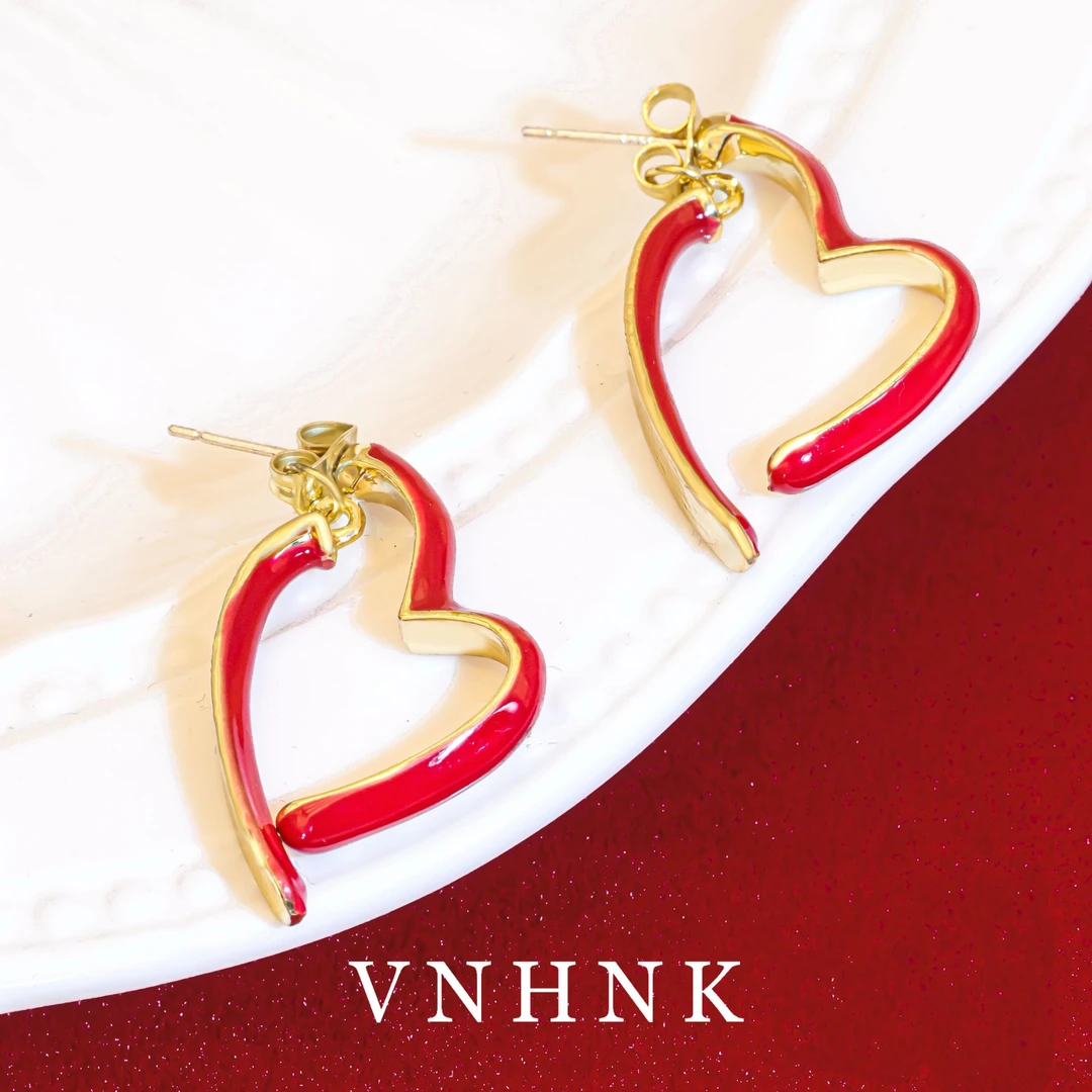 铜合金耳饰 美可儿   G644   红色小众百搭耳环