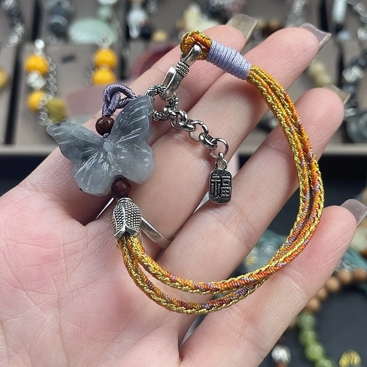 蛇纹石玉合金颈饰