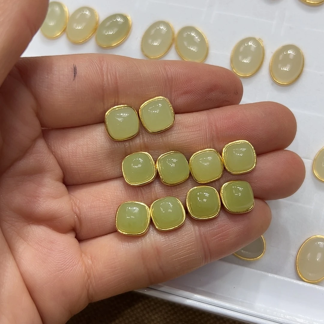 和田玉耳饰颜色多样性发货拍一发一银S925镶嵌爱****学