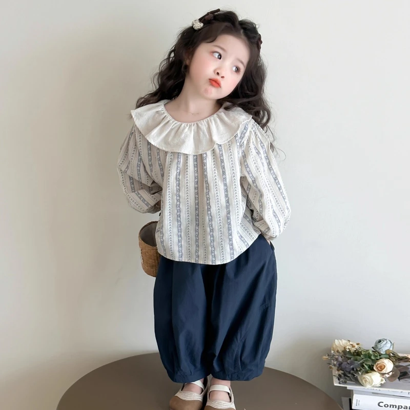 韩版女童套装春装2025新款春秋儿童装女宝宝洋气时髦娃娃衫两件套