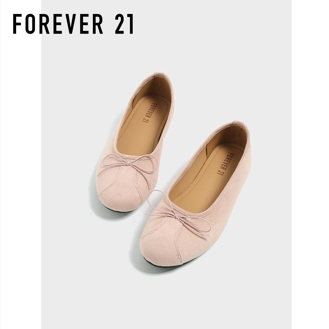 F21粉色法式单鞋女2025新款夏季软平底配裙子超好看浅口玛丽珍鞋