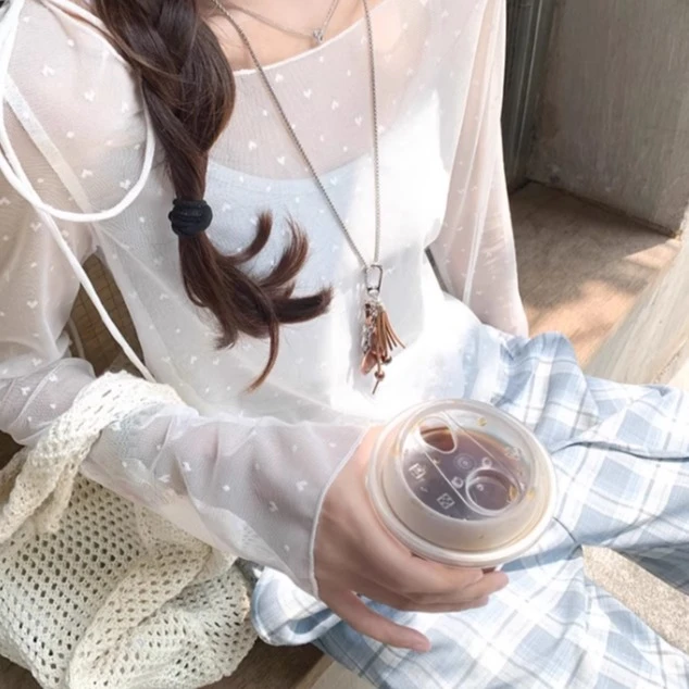 韩系高级感显瘦吊带背心女生夏季高级感白色长袖薄款防晒衫套装潮