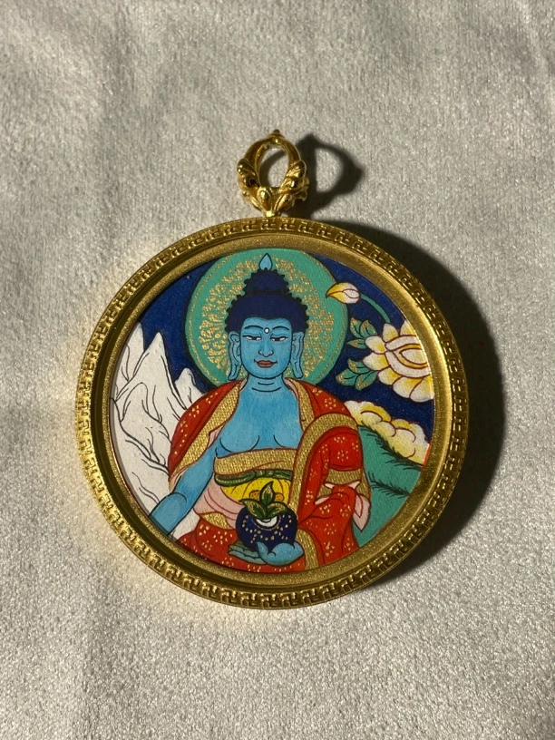 药老师矿物质颜料热贡画师艺术手绘款项链挂脖毛衣链