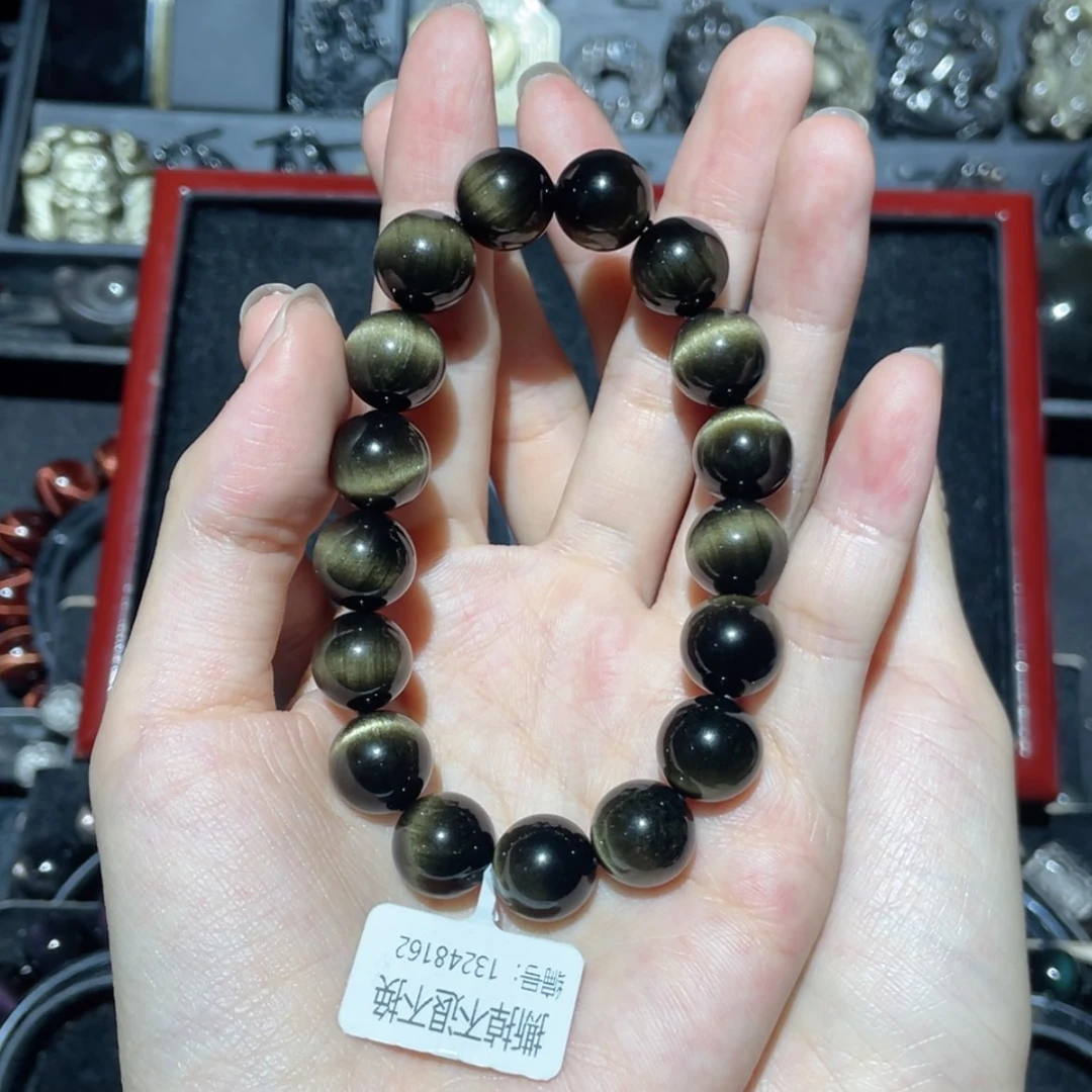 【闪购商品】未镶嵌黑曜岩手链。*。