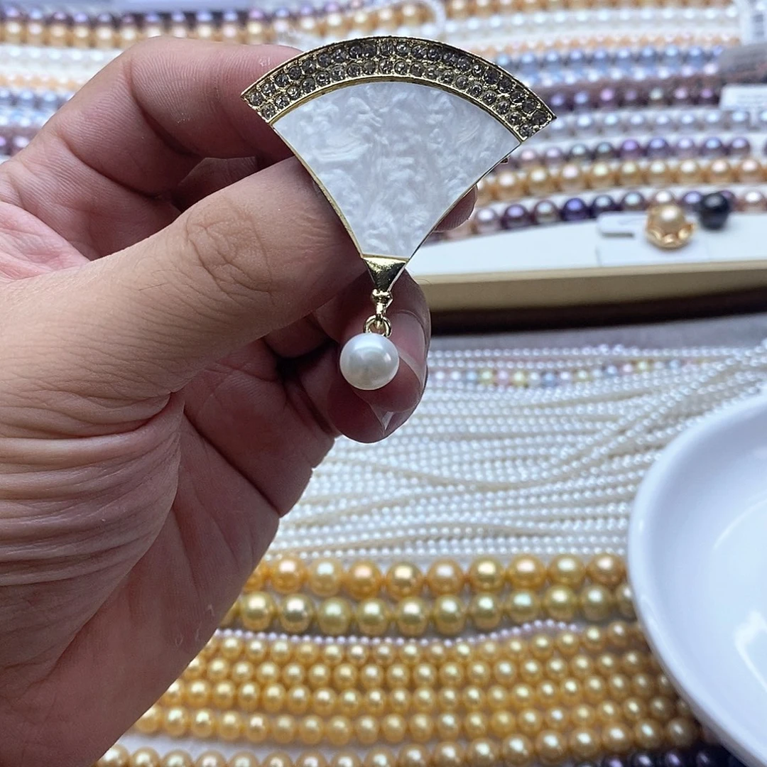 海水珍珠银S925镶嵌颈饰