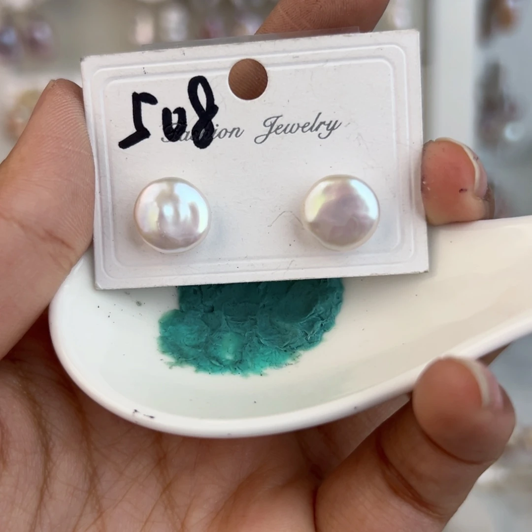 淡水珍珠耳饰银S925镶嵌