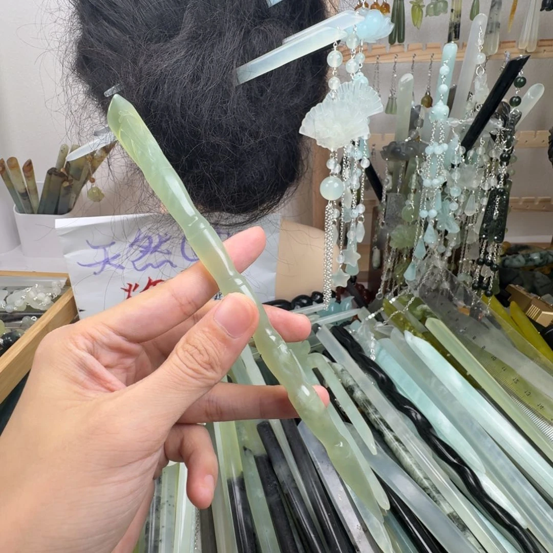 蛇纹石玉合金发饰