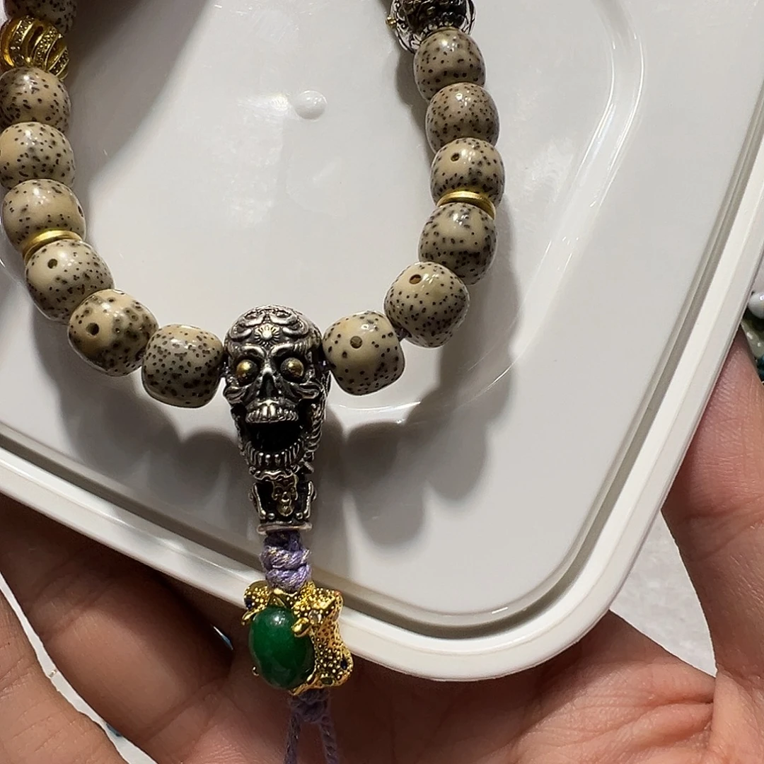 吊坠星月菩提六方顶珠搭配尸驼岭主三通星月手串