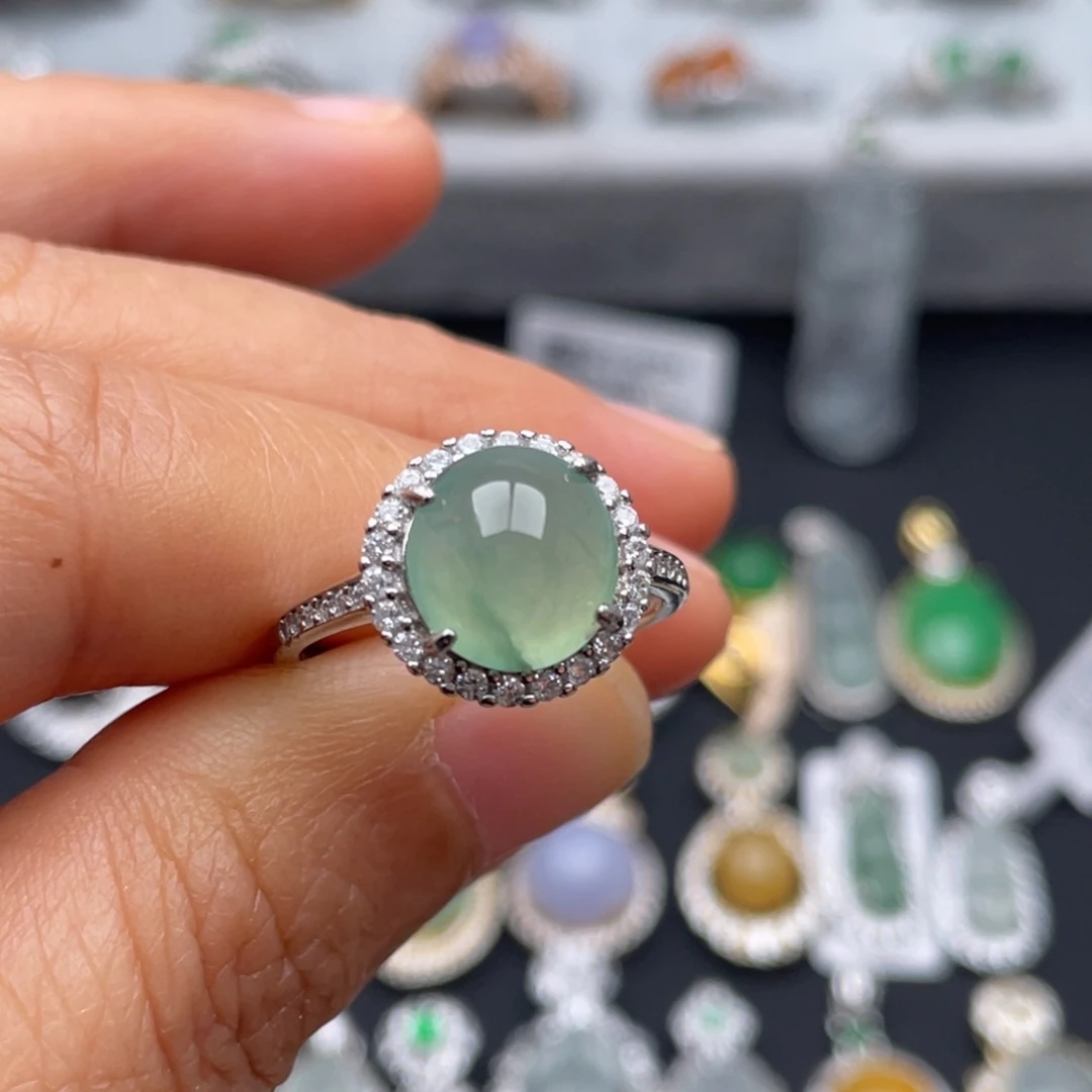 翡翠银S925镶嵌吊坠(不含链)