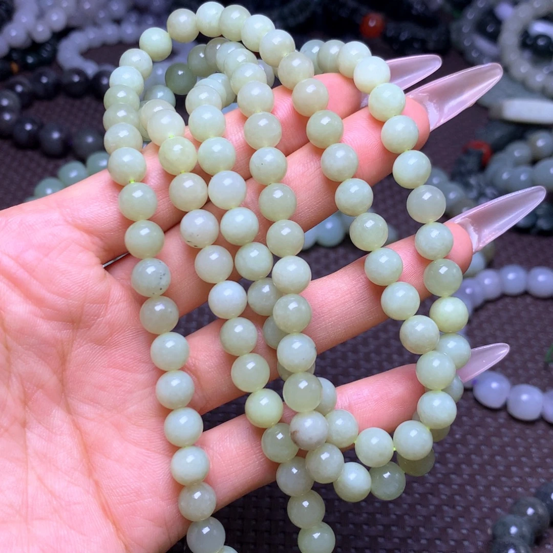 和田玉未镶嵌手串卡8