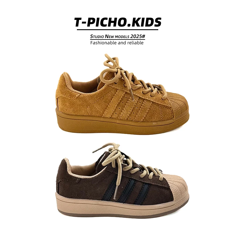 儿童包头复古经典贝壳头板鞋2025秋季新款男童鞋女童休闲鞋-23111