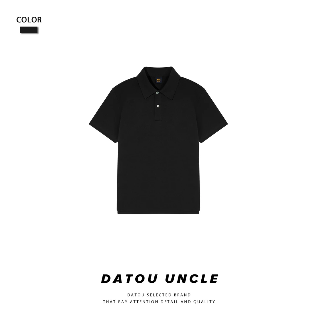 【大头叔叔】夏季纯棉开叉设计POLO老钱穿搭休闲男T恤短袖DDT7083