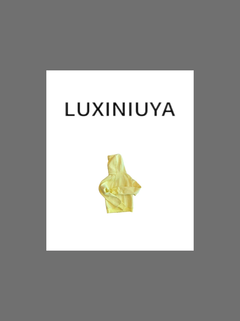 【LUXINIUYA】冬季新款黄色修身长袖连帽卫衣时尚百搭外套CX2051