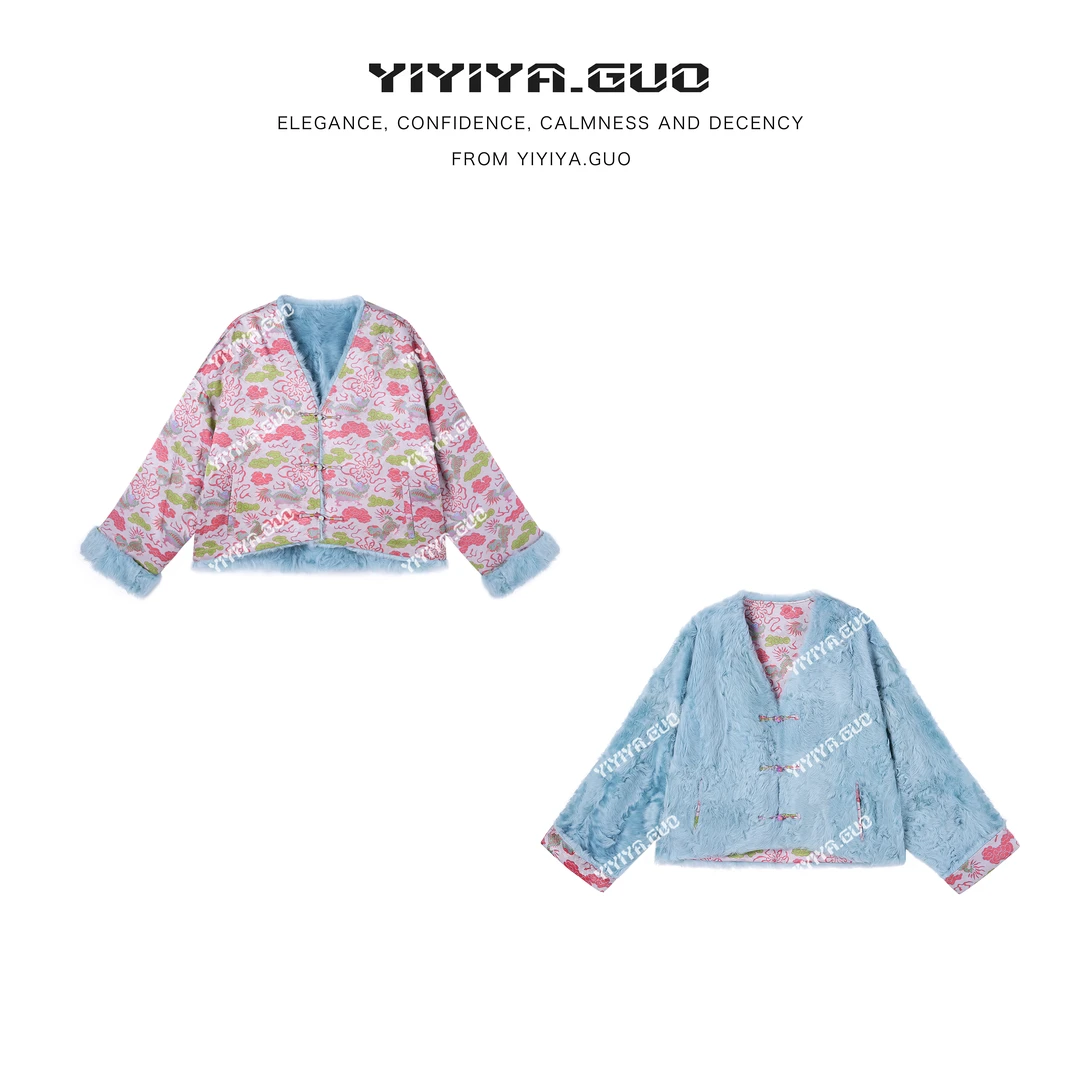 yiyiya.Guo艺艺吖新中式中国风落肩双面双穿外套080109SS52