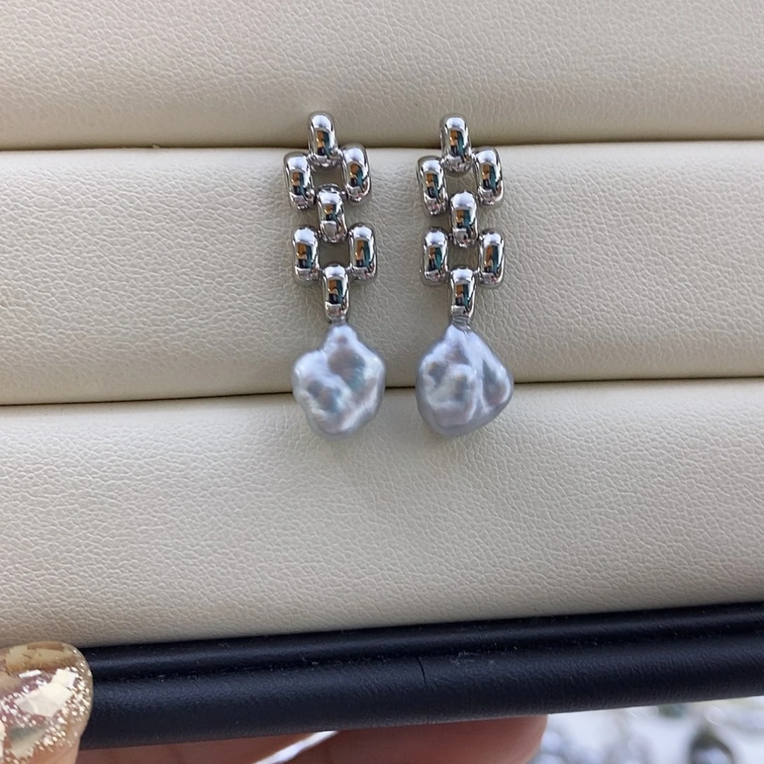 耳饰海水珍珠银S925镶嵌