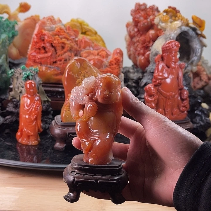 打***客寿山石刘海戏金蟾