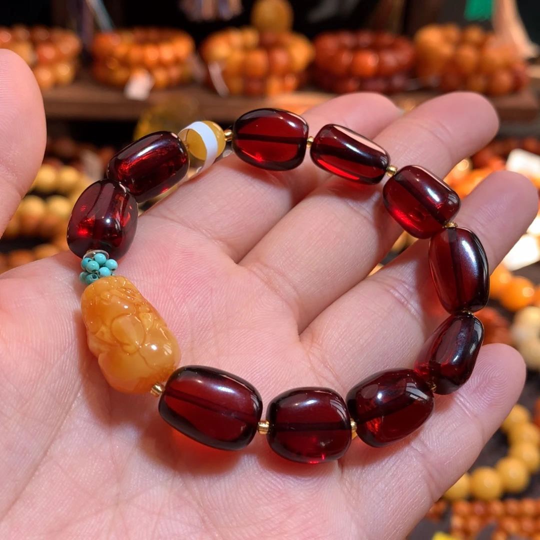 血珀未镶嵌手链血珀手串