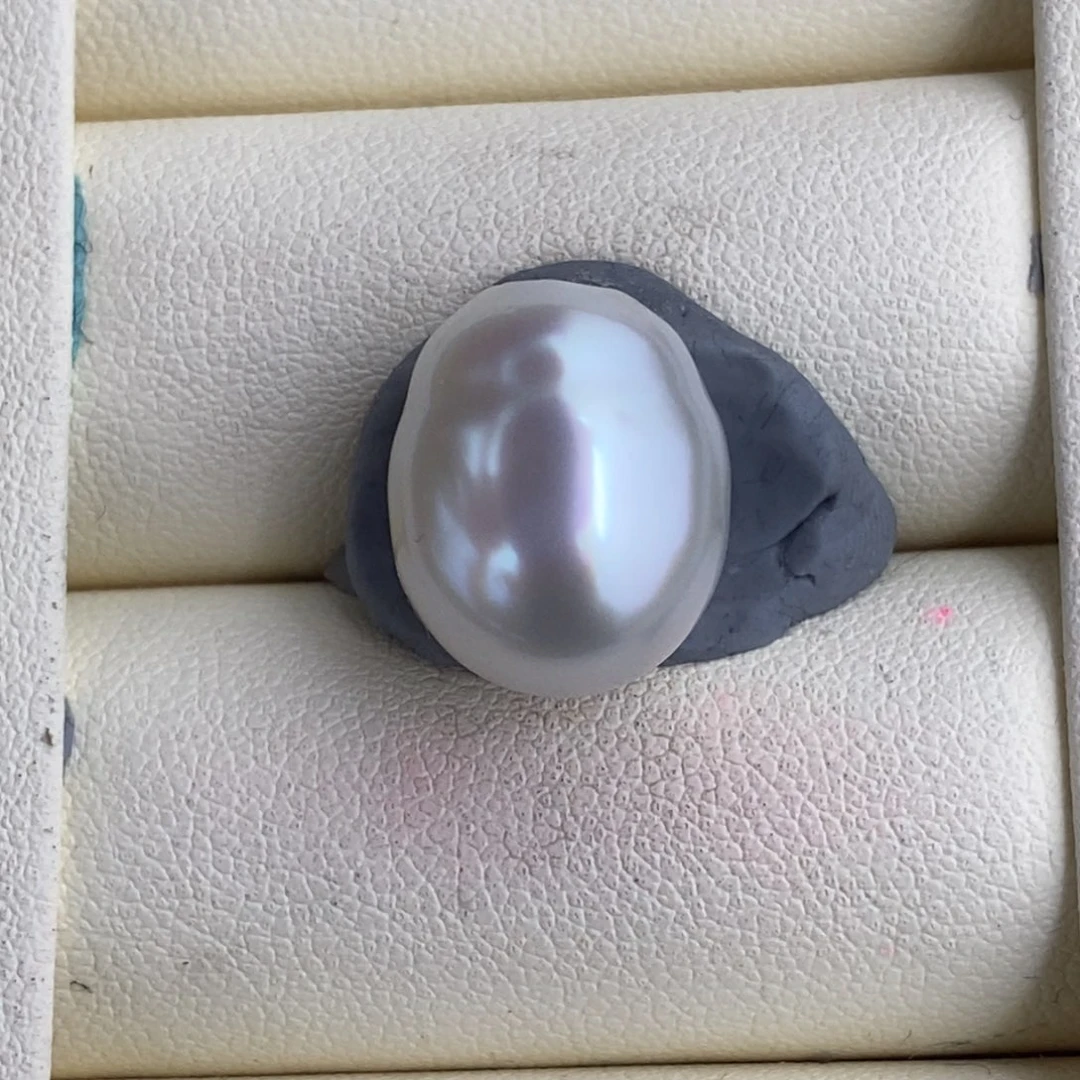 未镶嵌海水珍珠澳白裸珠极光巴洛克13-14mm