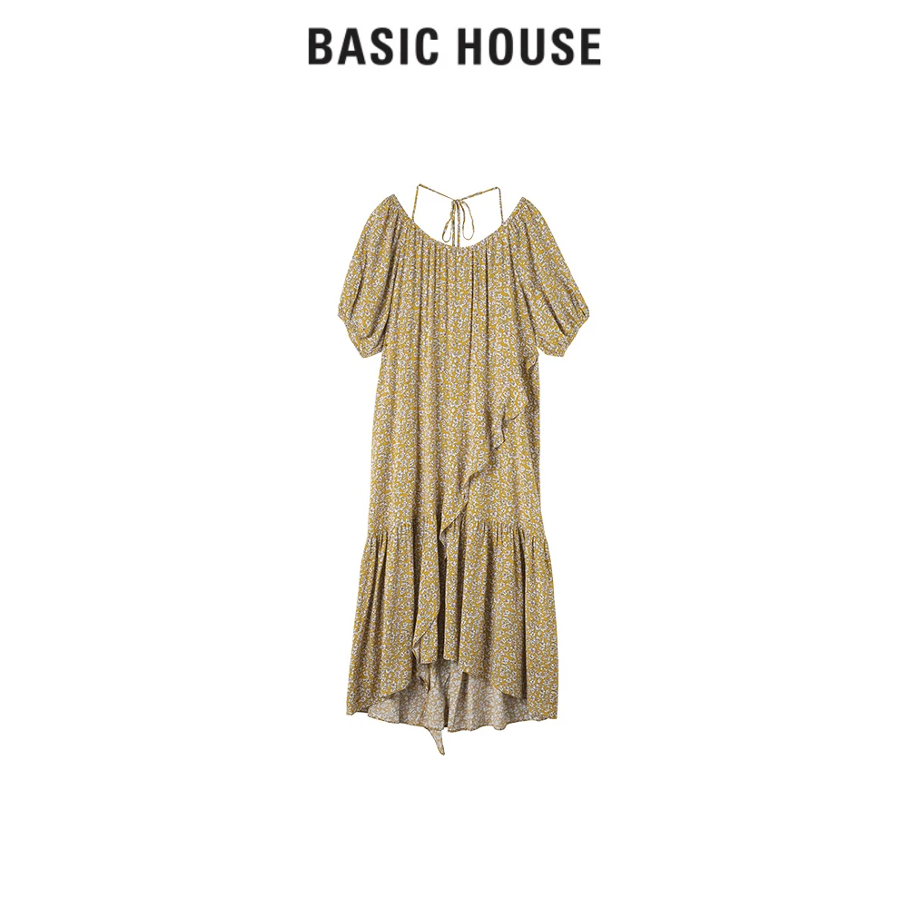 Basic House/百家好时尚碎花连衣裙 BJ2395-HVOP322HMU