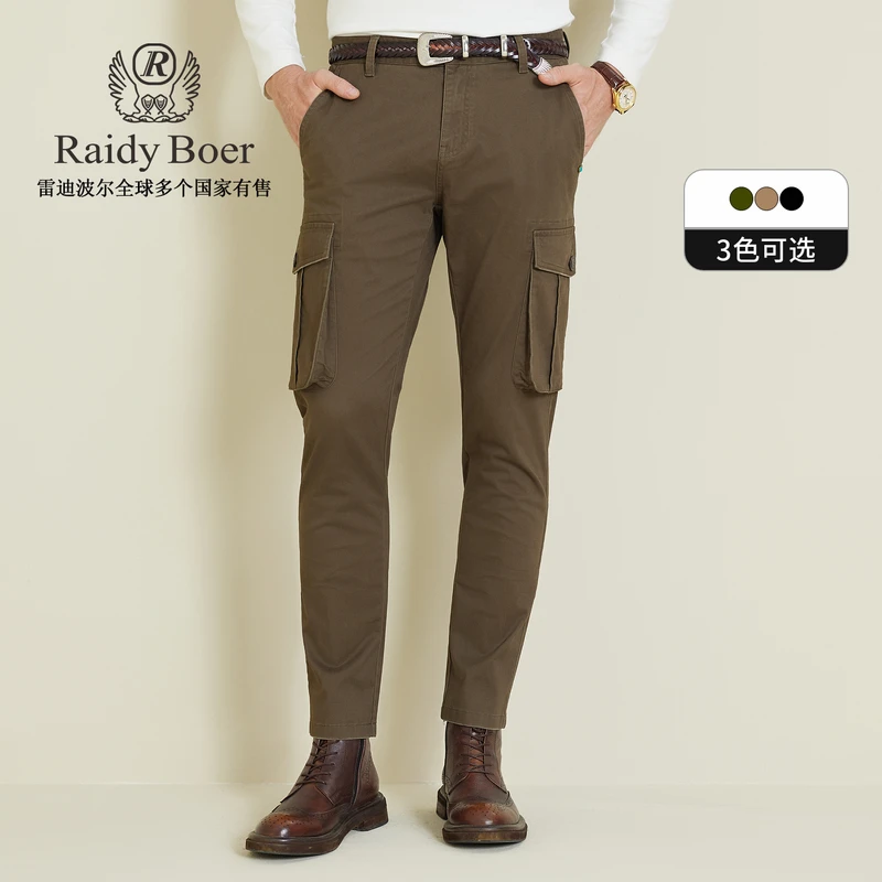 【工装裤】雷迪波尔裤子男款爆款2025新款户外弹力刺绣休闲长裤3012