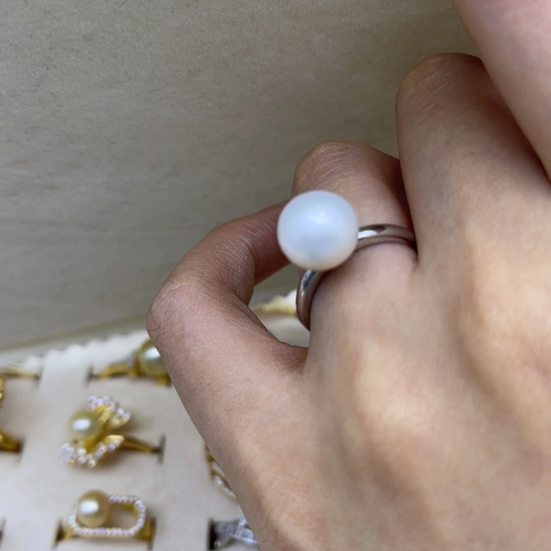 淡水珍珠戒指银S925镶嵌