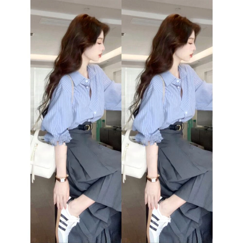 早春穿搭高级感端庄大气减龄洋气时尚小香风衬衫半身裙套装女2025