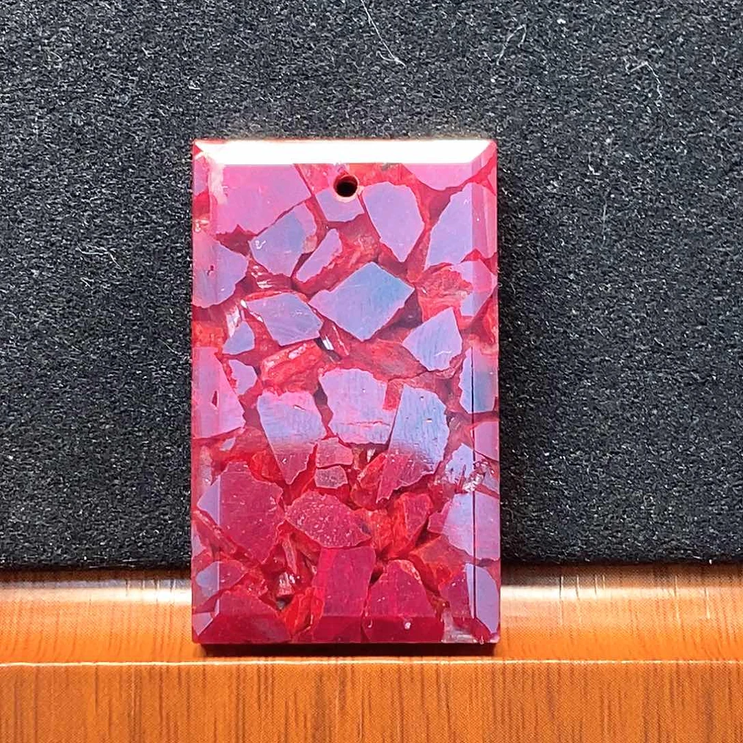 天然辰砂晶体砂无事牌