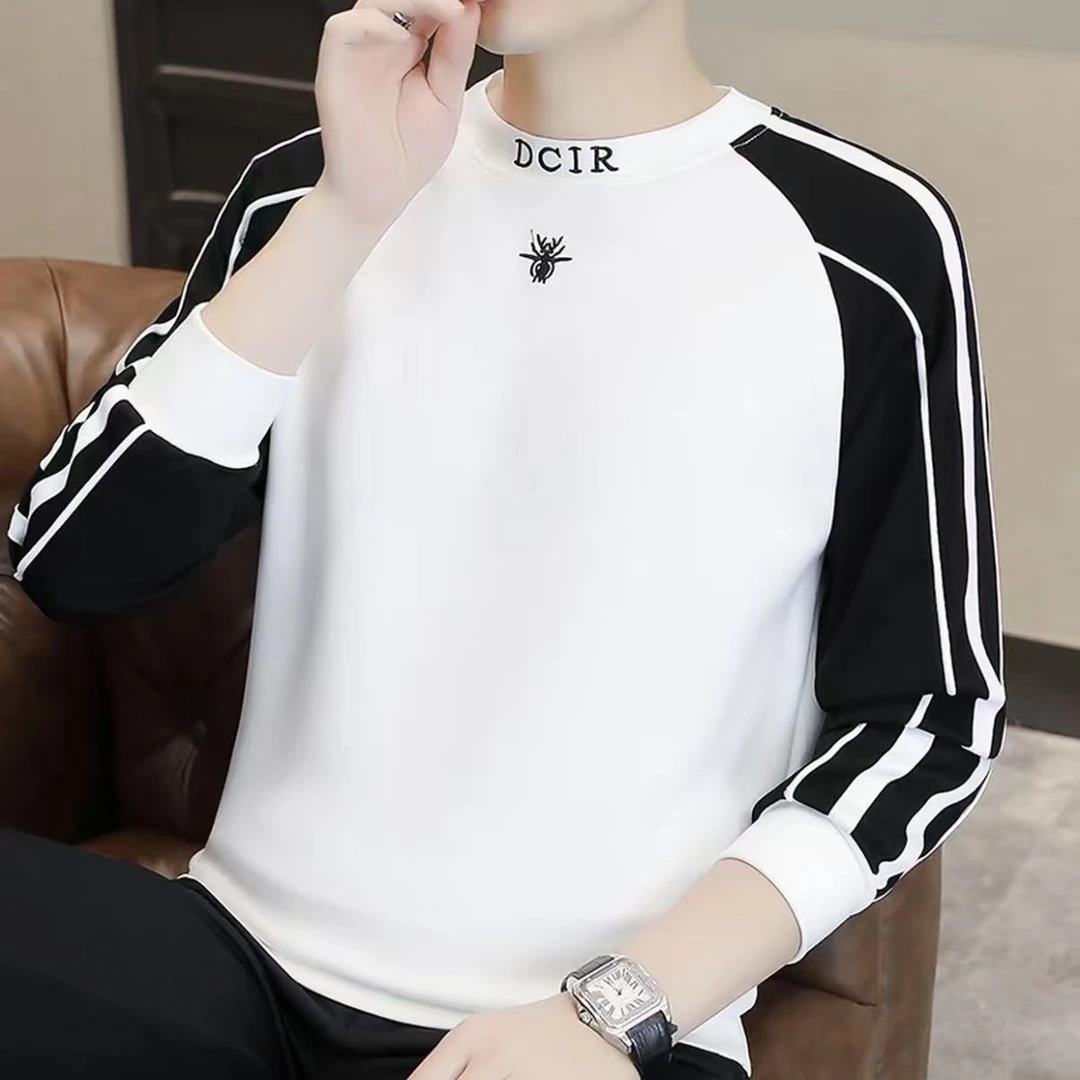 男士欧货打底衫2025秋季新款个性潮牌刺绣帅气潮流网红长袖卫衣男