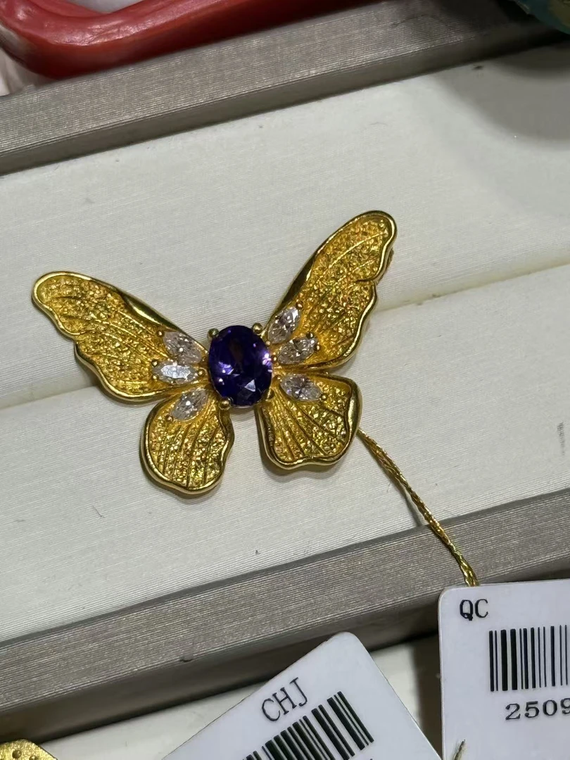足金999 5G工蝴蝶吊坠F180（不含链）