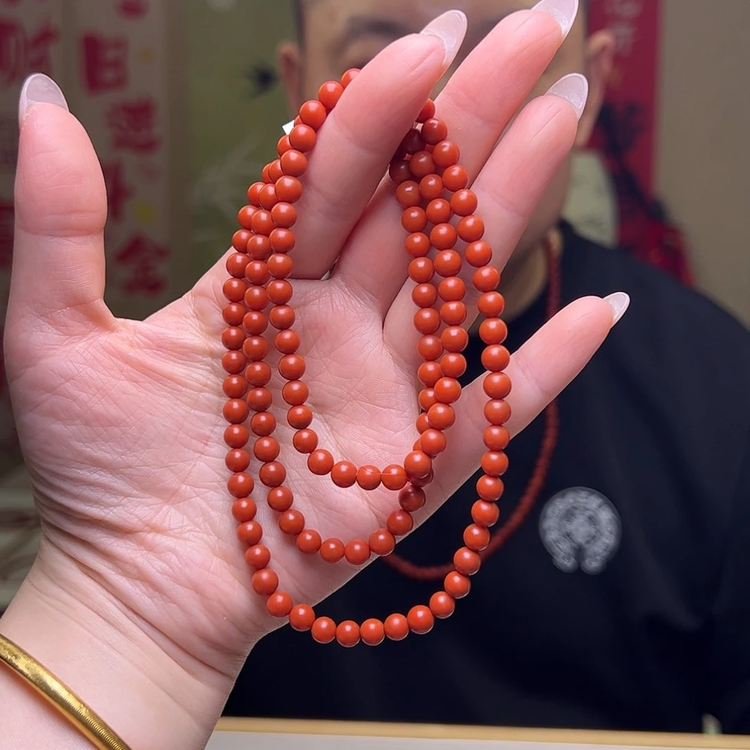 南红玛瑙未镶嵌5mm阿东寨圆珠多圈