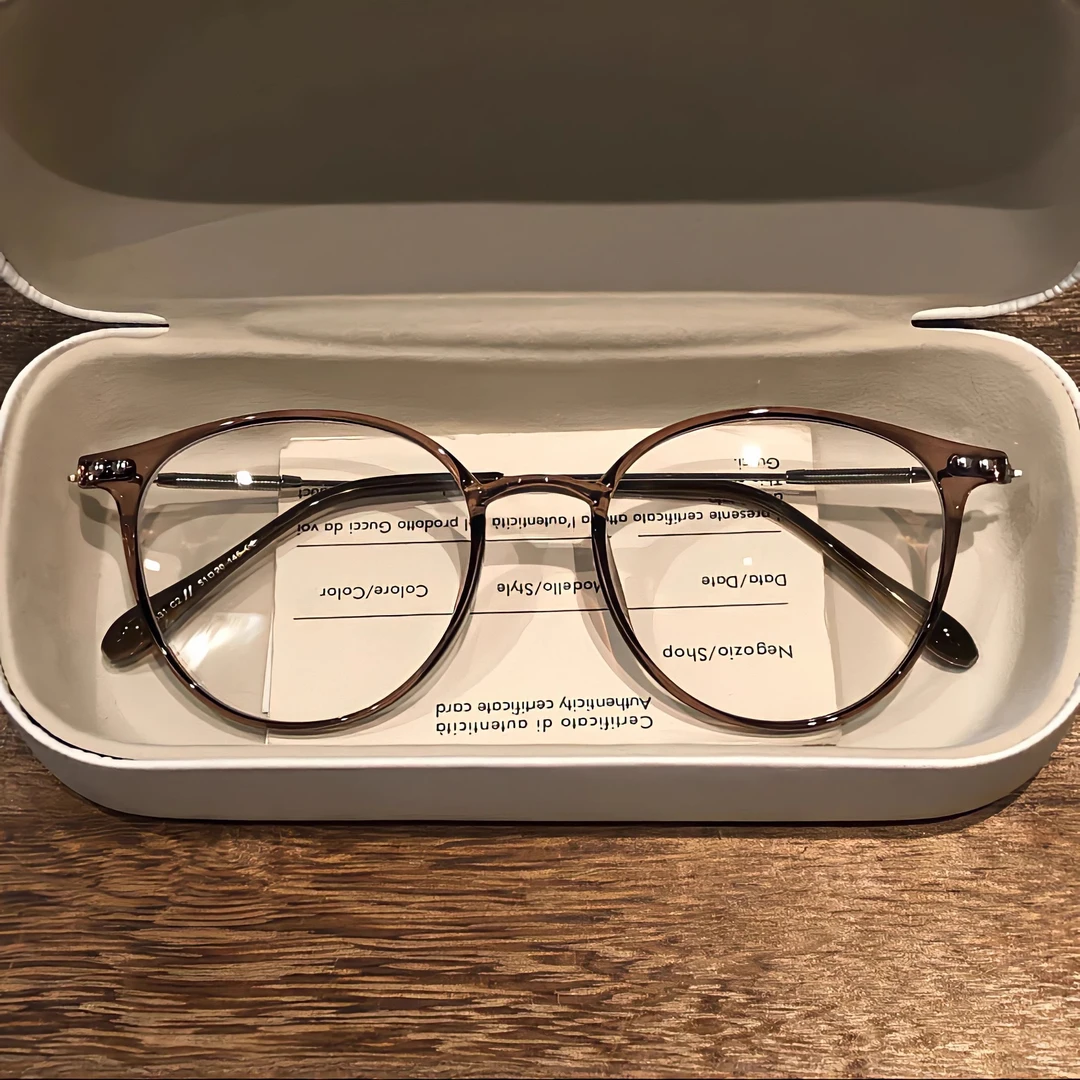 【36号】茶色眼镜女高级素颜圆框近视可配度数防蓝光方圆脸眼睛镜框