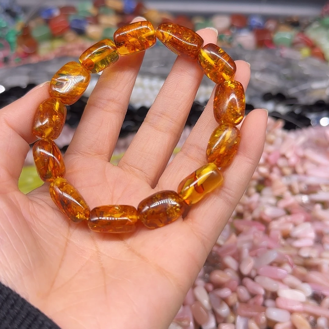 静***.玛瑙/玉髓合金珠宝半成品花珀单圈拍两64发一条