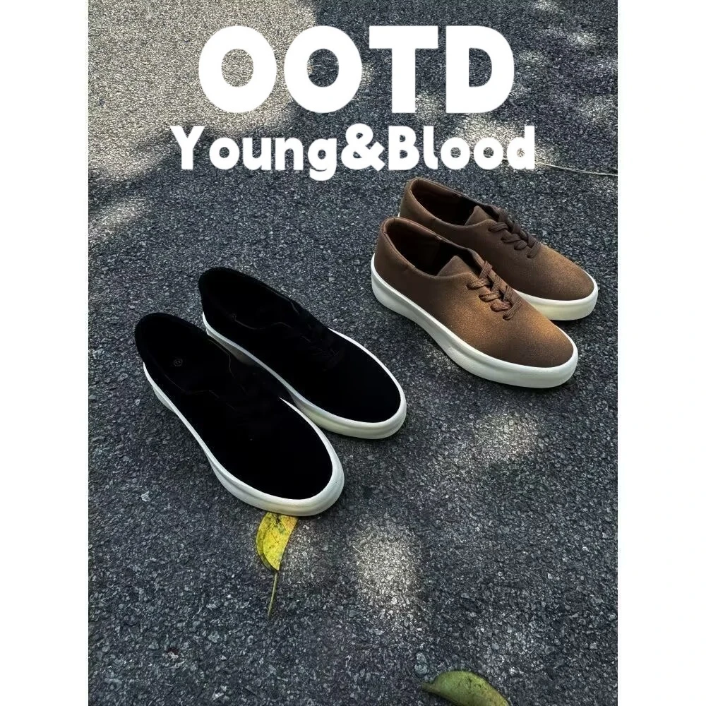 男款小众高级感2025秋季新款美式复古绒面厚底增高板鞋运动潮鞋男