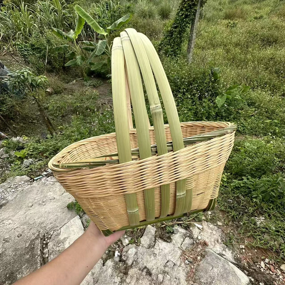 A款可爱精致竹编带提手小菜篮鸡蛋筐