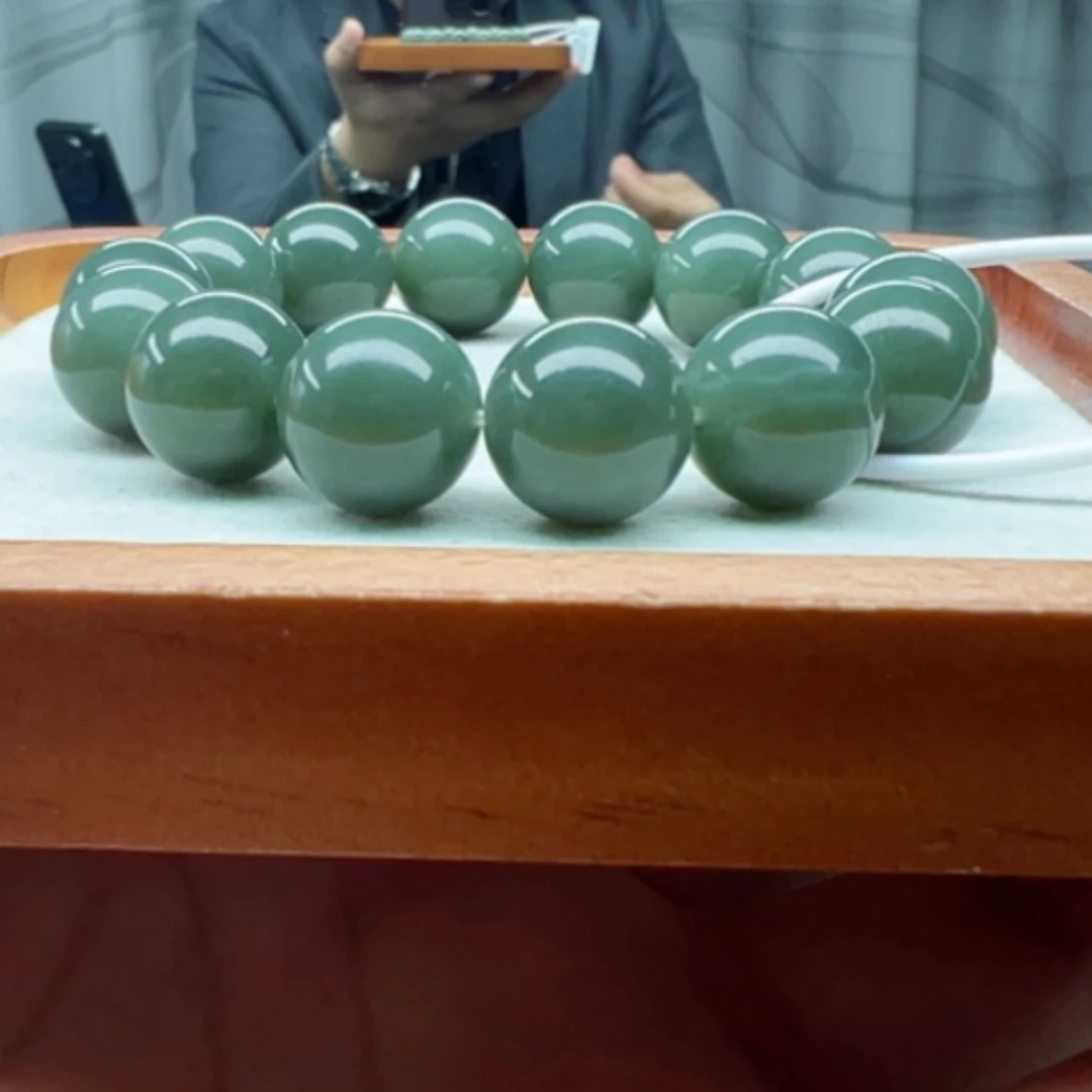 【闪购商品】未镶嵌手链和田玉和田玉纯天然卡16且末冰瓷蓝