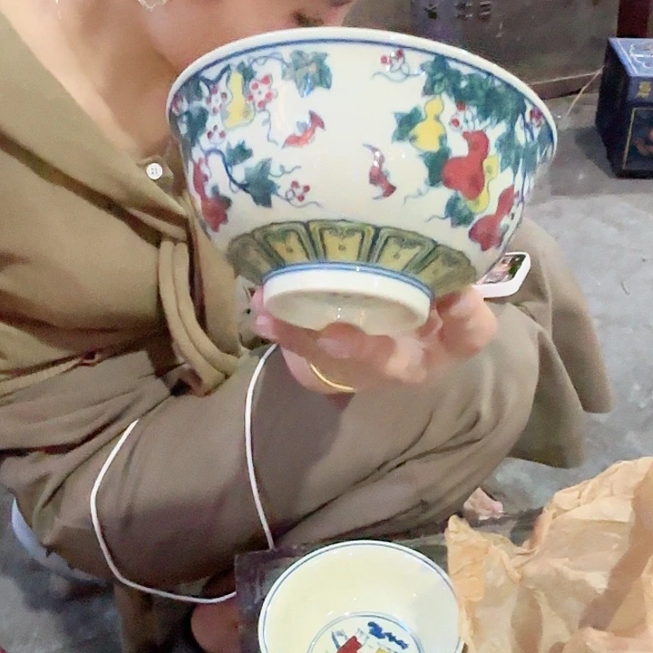 摆件景德镇高温陶瓷葫芦碗