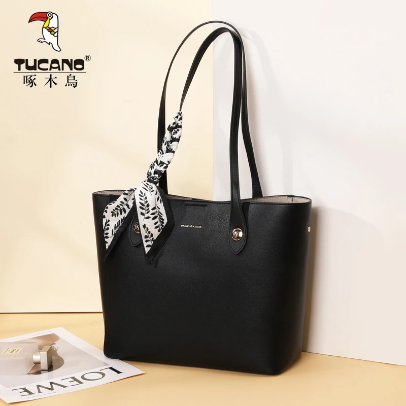 【现货】啄木鸟女包2025新简约通勤百搭单肩包真皮大包大容量托特包