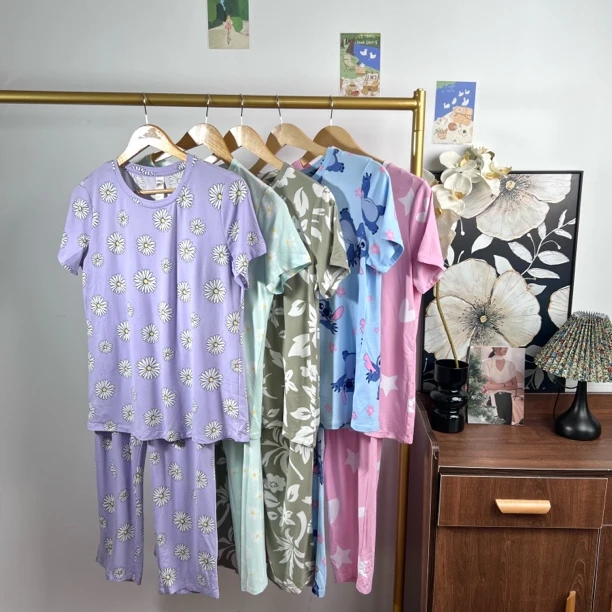 家居服套装九分裤女装卡通女士睡衣25050901