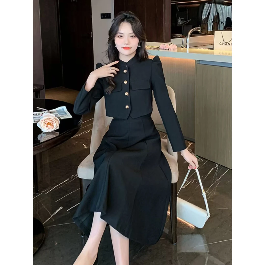 532 GZ洋气套装2025年秋季新款盐系穿搭半身裙气质两件套K1