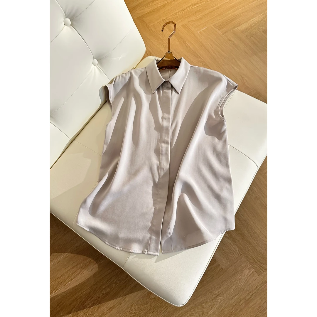 【雅灰】2025春夏新款简约时尚气质通勤知性优雅坎肩上衣MF-1651