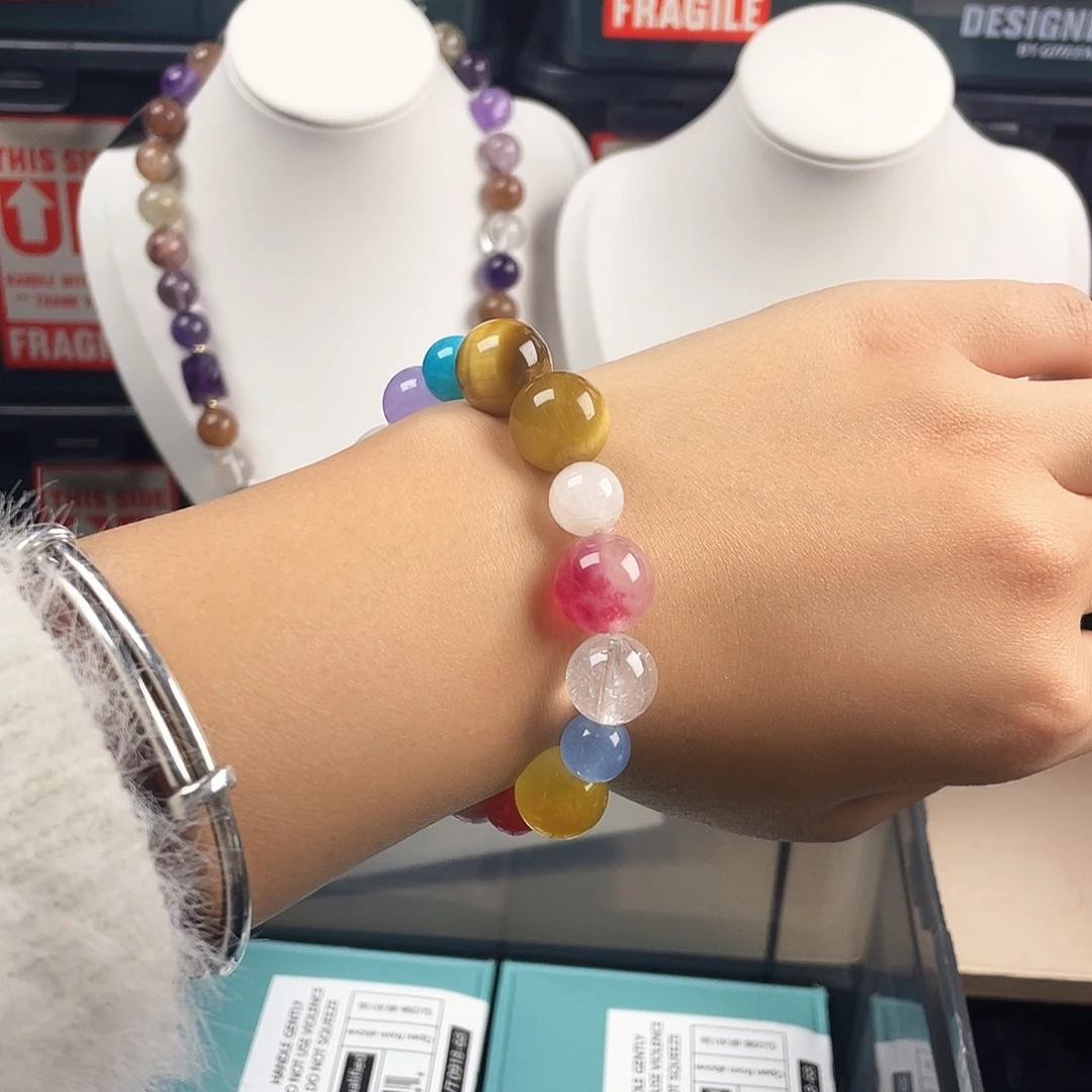 银S925镶嵌手链烟晶