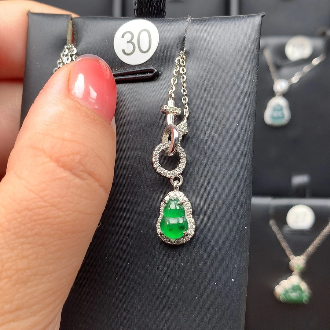 翡翠银S925镶嵌颈饰