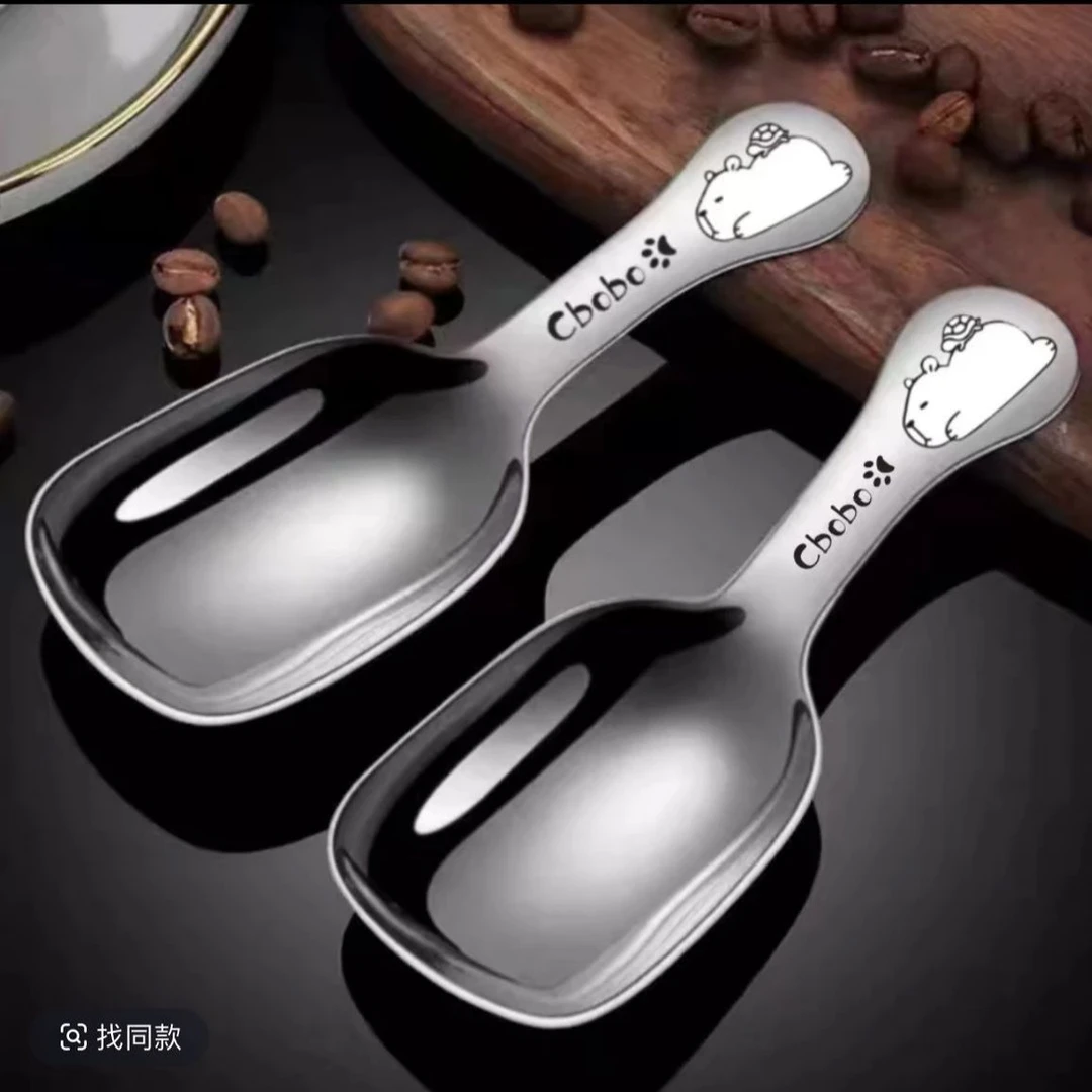 超可爱卡沙巴拉茶叶勺咖啡豆量勺创意卡通大头勺短款儿童勺子C308