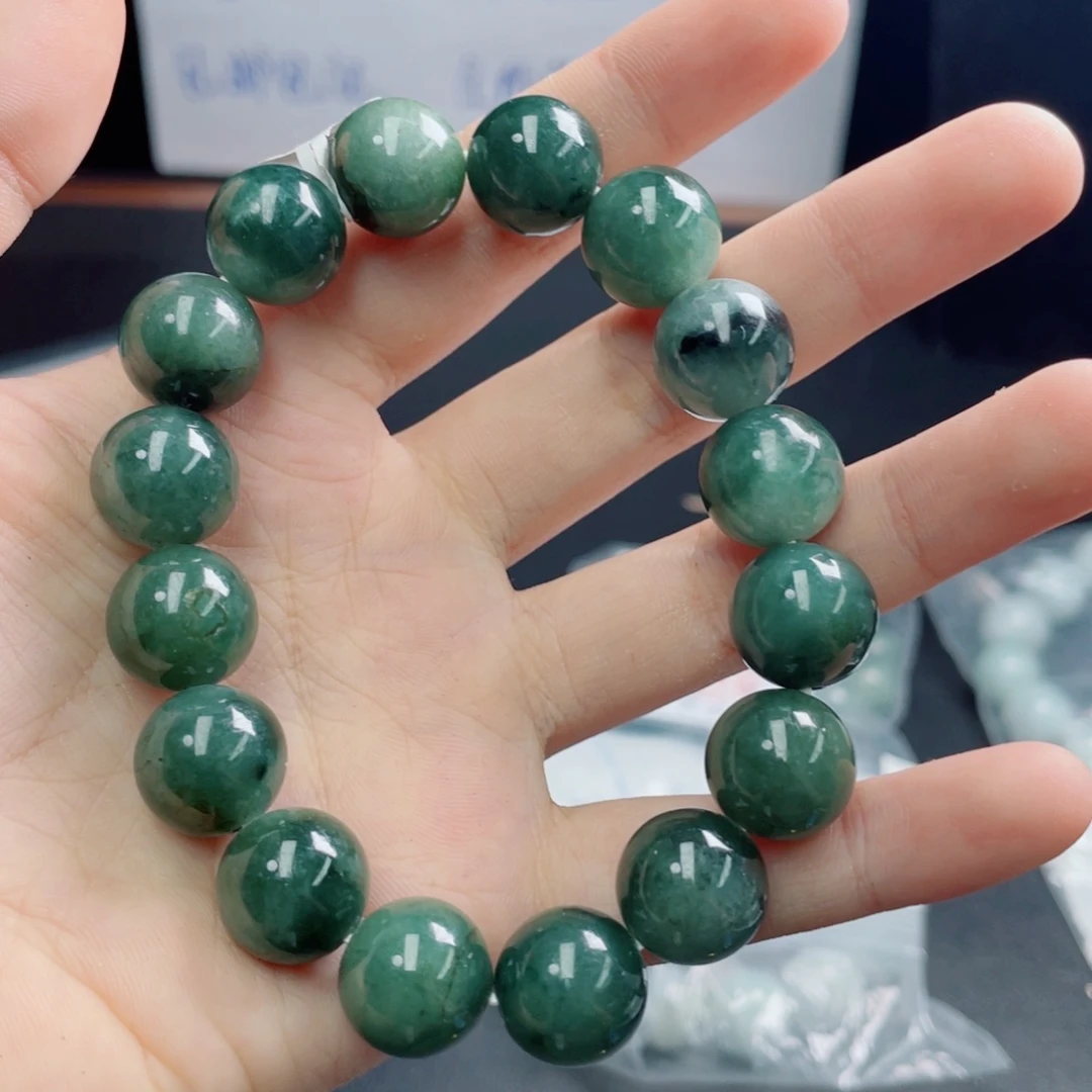 未镶嵌定制翡翠珠串13.8